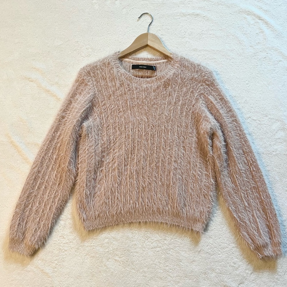 Vero Moda Blush Pink Eyelash Knit Sweater Size XL